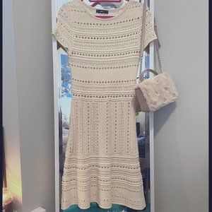 Zara knit form fitting dress with A -line flare